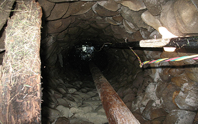 A look down into an abandonment well 